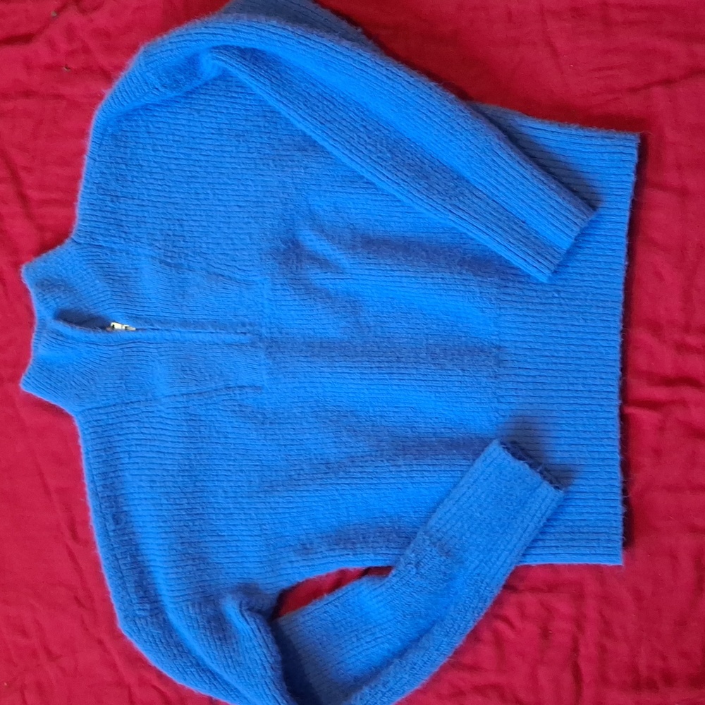 Lands' End Vibrant Blue Cowl Neck Sweater